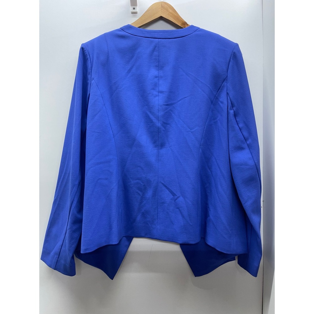 Lane Bryant Royal Blue Open Front Draped Shawl Collar Blazer Plus Size 18 - Picture 3 of 5